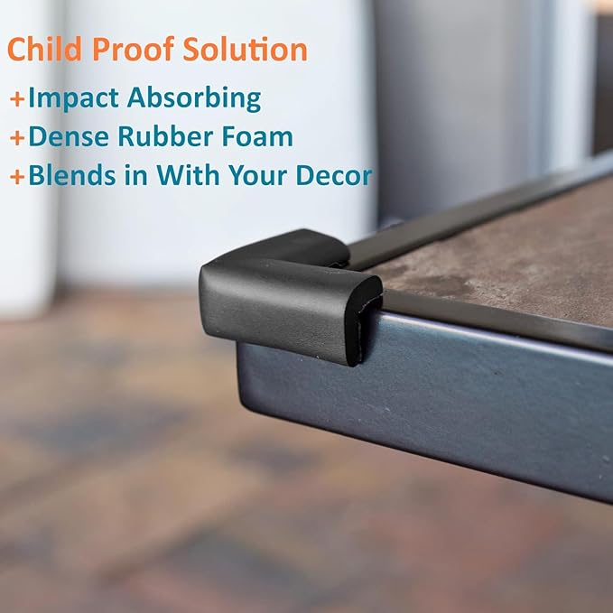 8-Pack Corner Protector Baby To Baby Proof Corners And Edges; Table Corner Covers Baby Safety, Soft Rubber Foam Cushion Corner Guards, Child Proofing Pads, Table Corner Protectors For Furniture, Black