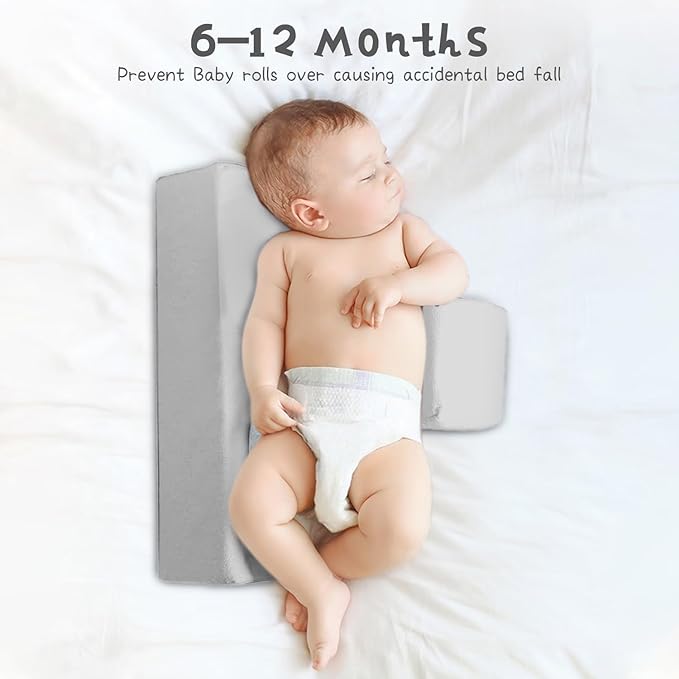 Baby Side Sleeper Weddge Breathable Pillow, Removable and Washable Breathable Bedding Set Original Down Alternative Pillow for Sleeping