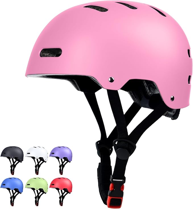 Skateboard Bike Helmet for Adults Women Men Youth Kids (2-3-5-8-14+ Years Boys Girls) - Lightweight Multi-Sport Adjustable Helmets for Bicycle Skateboard Scooter Skate Cycling