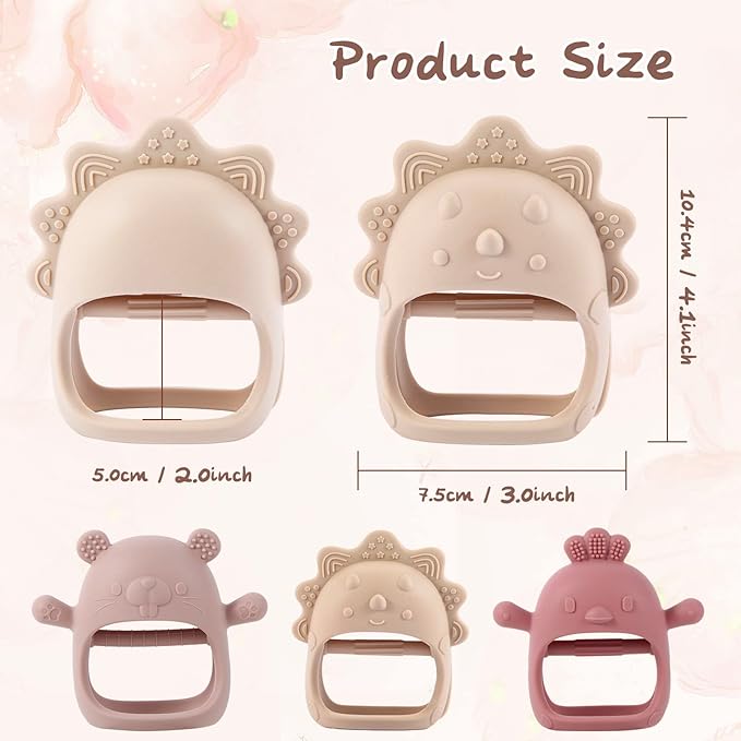 Baby Teething Toys, Teething Toys, Teethers for Babies 3-6 Months, Baby Chew Toys, BPA Free Teether Mitten with Soft Texture for Sensory Exploration and Itching Teething Relief