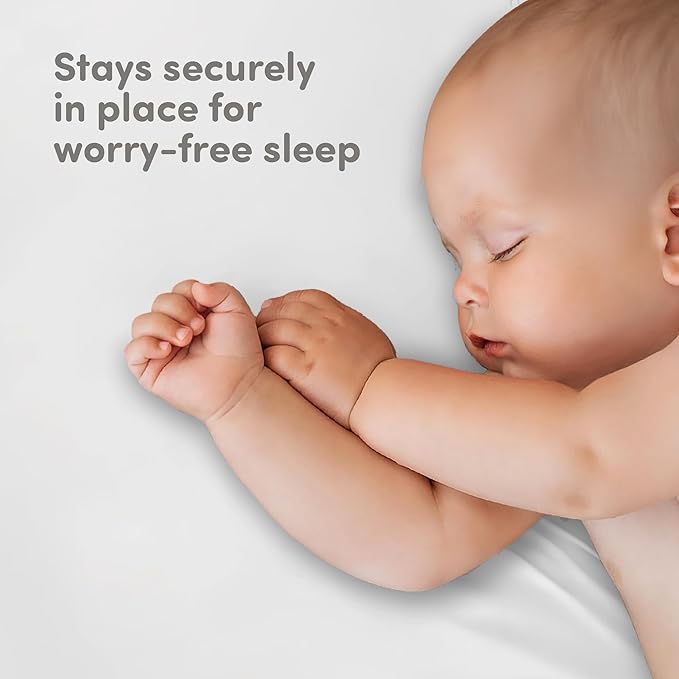 Sweety Fox 2-Pack Cotton Jersey Crib Sheets – Soft Fitted Sheets for Boys and Girls, Mini Crib Sheets, Toddler Bed Sheets (White)