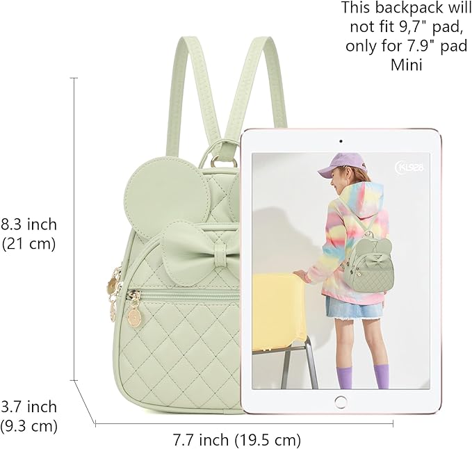 KL928 Girls Bowknot Polka Dot Cute Mini Backpack Small Daypacks Convertible Shoulder Bag Purse for Women
