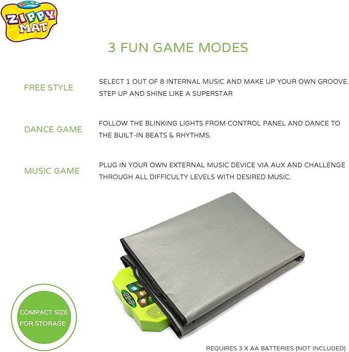 Dance Mat, Electronic Educational Toys for Kids Age 3-12, Musical Dancing Challenge Pad Game with LED Lights, AUX or Built in Music, Party Toys for Girls Boys Families