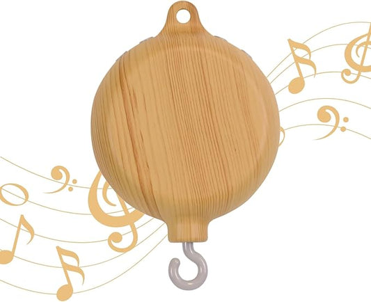 Crib Mobile Motor with Music Box, Baby Mobile for Crib with 12 Classic Lullabies & Rotating Function, Wooden Design Crib Mobile with Music