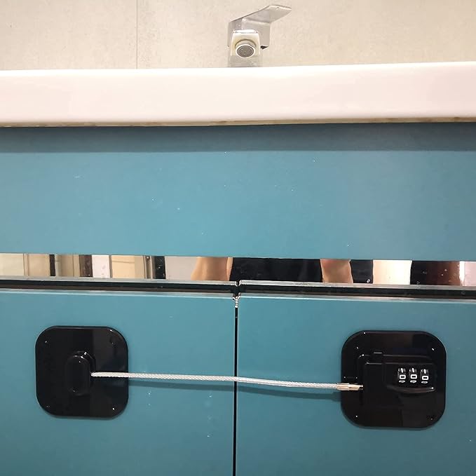 YEYA Upgraded Refrigerator Door Lock with Combination for Adults, Lock for Fridge, Freezer, File Cabinets, Desk Drawers, Locker, Child Safety Latch, Easy Install No Drlling 1 Pack