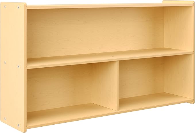 Angeles Value Line Preschool 2-Shelf Storage, Classroom Organization, Cubbies for Daycare, Assembly Required, 48" L x 12" W x 27" H