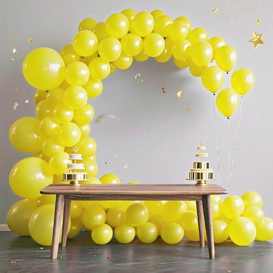 140pcs Yellow Round Balloons Different Sizes 18 12 10 5 Inch Latex Balloons for Arch Decoration Party Balloon Kit for Graduation Birthday Party Wedding Balloon Baby Shower Decoration