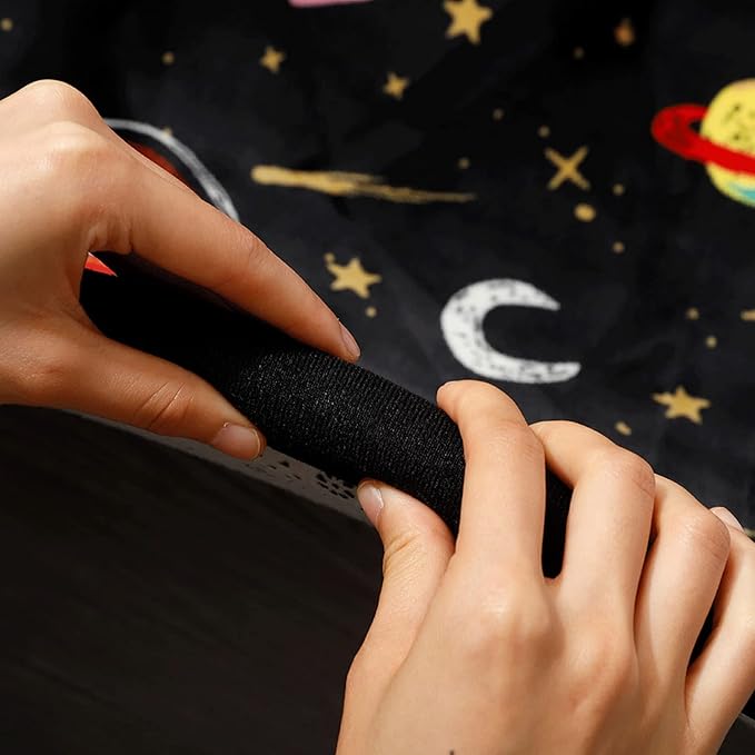 Loartee Coral Velvet Area Rug - 1" Thick Memory Foam Baby Play Mat, Washable Toddler Carpet, Home Decor for Living Room, Nursery, Kids Bedroom, Astral Black, 6'7"x6'7"