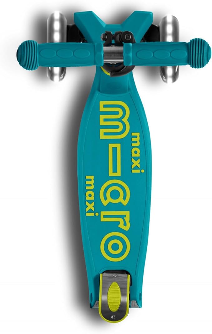 Micro Kickboard - Maxi Deluxe Foldable LED - Three Wheeled, Lean-to-Steer, Fold-to-Carry Swiss-Designed Micro Scooter for Kids with Motion-Activated Light-Up Wheels for Ages 5-12