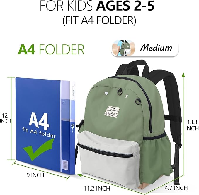 Toddler Backpack for Boys Girls 2-5, Preschool Backpack for Boys Girls, Kids Child Kindergarten Backpack, 13"H, Fit Standard Folder