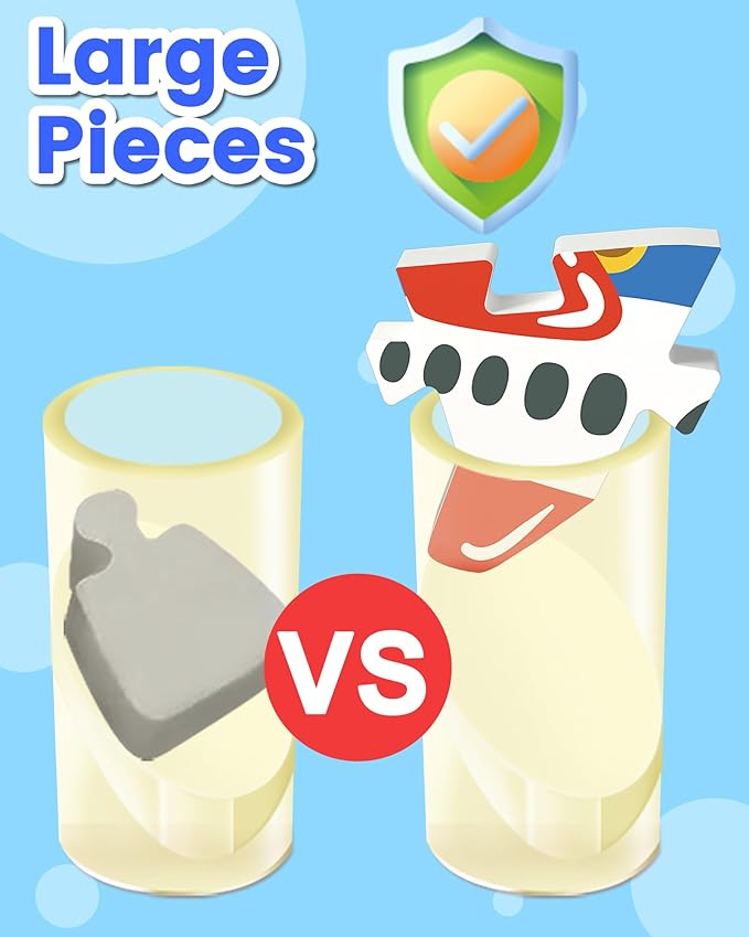 Benresive Wooden Toddler Puzzles, Montessori Toys for 1 2 3 Year Old Boys, Toys for 1 2 3 Year Old Boy Birthday Gifts, 8 Pack Vehicle Toddler Learning Educational Puzzles