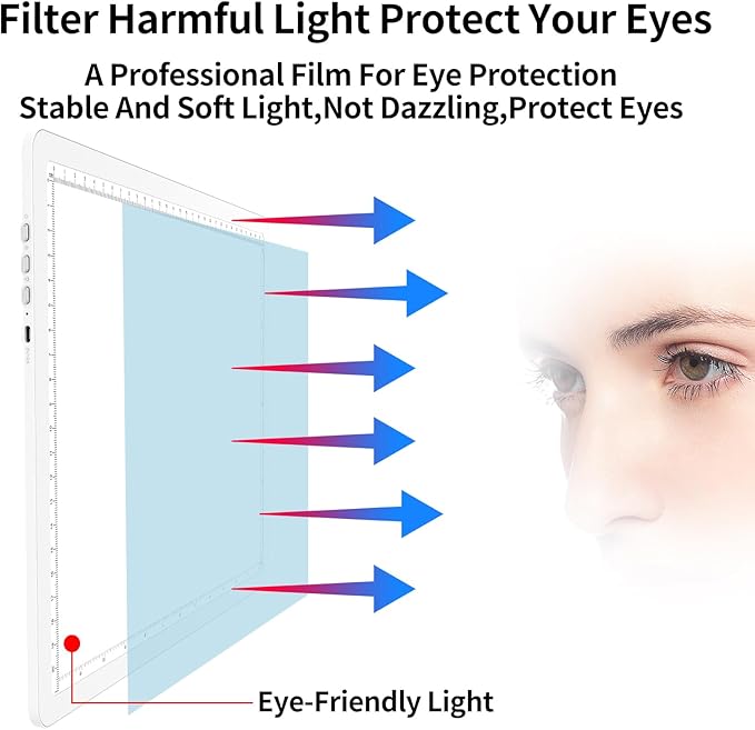 Phylosal Rechargeable A4 LED Light Pad for Diamond Painting, Ultra-Thin Magnetic Tracing Light Box for Drawing, Diamond Art Light Board with Side Button, Super Bright Light Table for Sketching (White)