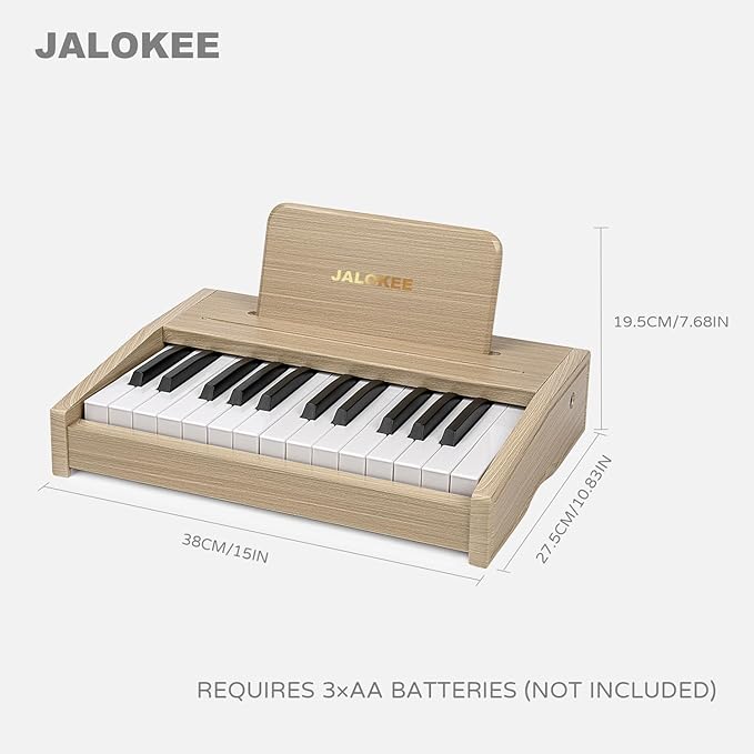 Kids Piano Keyboard, Digital Piano for Kids, Music Educational Instrument Toy, Wood Toy for 3+ Girls and Boys (Oak, 25 Keys)