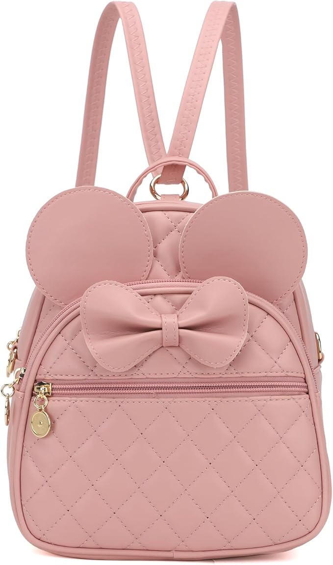 KL928 Girls Bowknot Polka Dot Cute Mini Backpack Small Daypacks Convertible Shoulder Bag Purse for Women