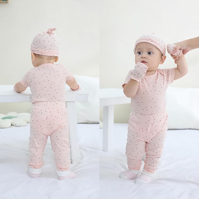 Baby Bodysuit and Pant Set 10-pcs Cotton Soft Newborn Boy Girl Clothes Outfits