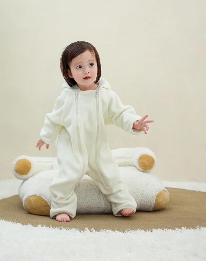 Newborn Baby Fleece Jumpsuit Girls Boys Winter Hooded Coverall Romper Cute Baby Snowsuit Clothes