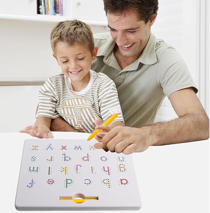 USATDD Magnetic Letters Practicing Board,Tracing ABC Alphabet Magnet Drawing Board Educational Preschool Practice Learning to Write Toys Montessori Uppercase&Lowercase Gift for Kids Toddlers
