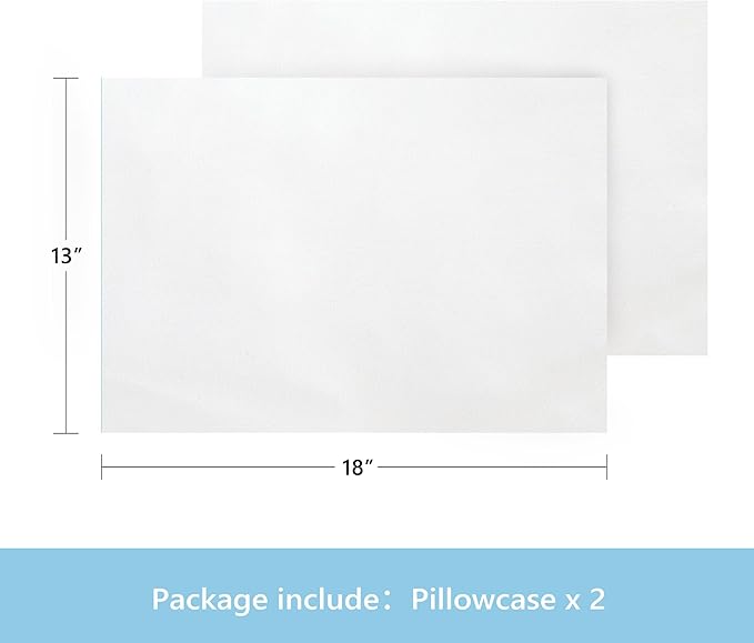 TILLYOU Toddler Pillowcase 2 Pack with Envelope Closure,13" x 18" Silky Soft Microfiber Travel Kids Pillow Cases for Boys and Girls,Pure White