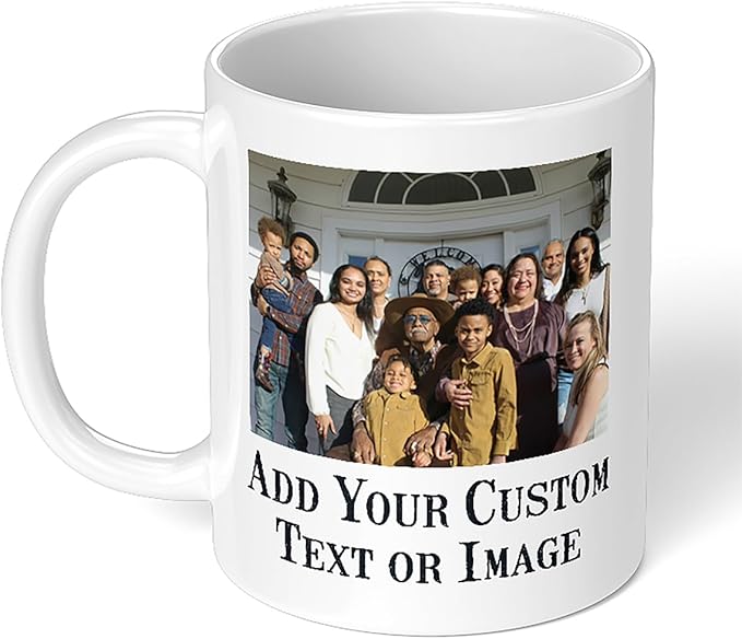 Personalized Coffee Mug, Custom Photo Text 11 Oz Ceramic Mug, Customized Picture Name Tea Cup, Unique Gift Idea, Taza Cafe Personalizadas Fotos, Cute Custom Gifts Mom Women Men, Father's Day, White