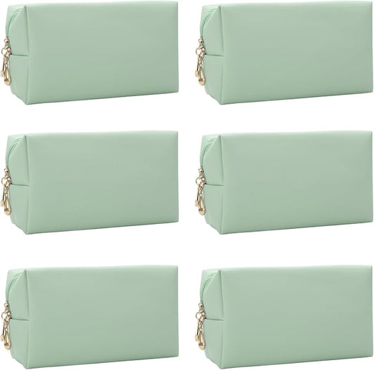 Bridesmaid Proposal Gifts Letter Cosmetic makeup bag bulk for Wedding Party Favors Bachelorette party decorations Toiletry Organizer Bag Makeup Case Gift (6, sage green)