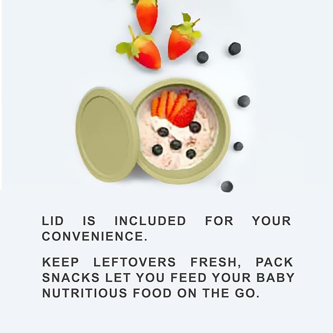 Abiie Octopod Silicone Baby Suction Bowl With Lid - Toddler & Baby Bowls, 8 oz, Yellow, Modern Style, Microwave Safe, Dishwasher Safe