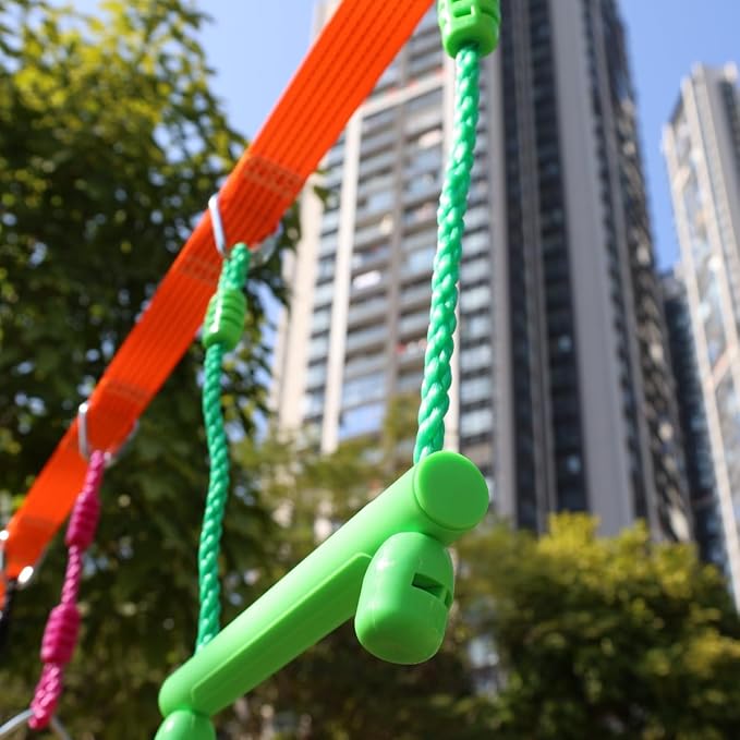 Kids Ninja Monkey Bars 2 Packs for Slackline Accessories for Slackline Obstacle Course for Backyard Attachments to Most Any Home Playground Equipment Sets