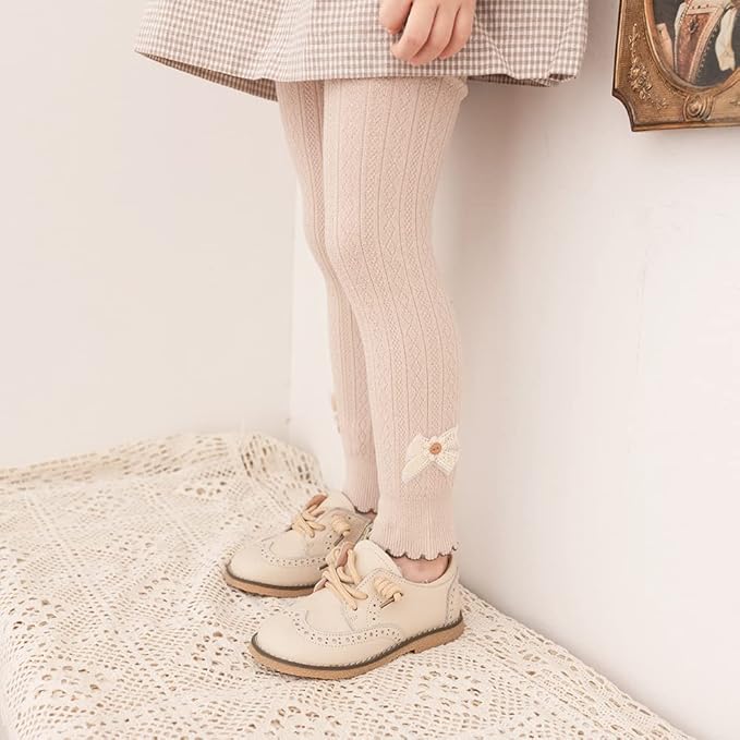 Girls Leggings for Little Girls, 2 Pack Toddler Girl Pants Leggings for Baby Tights Knitted Multi-Colors 2-9 Years