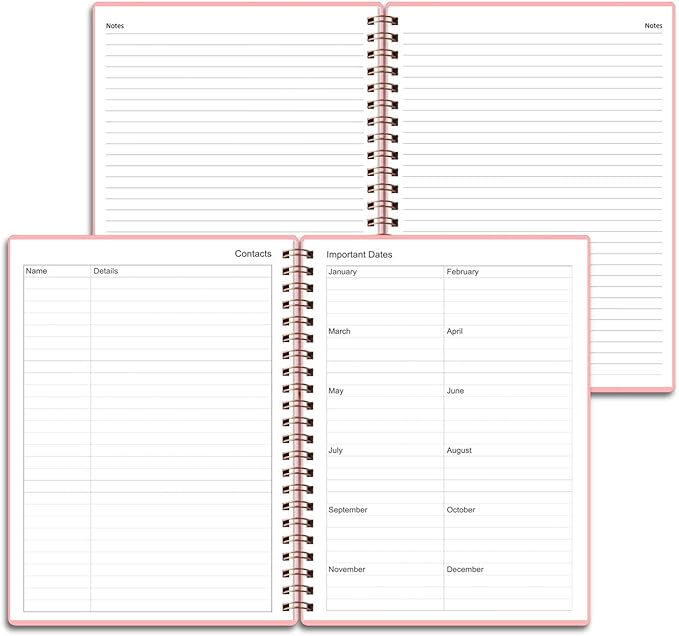 Tiankool Undated Daily Planner,Undated Planner with Hourly Schedules, Top Priorities Items and To Do List, A5 Daily Organizer Notebook to Increase Productivity, 5.8 × 8.2 Inch,Pink