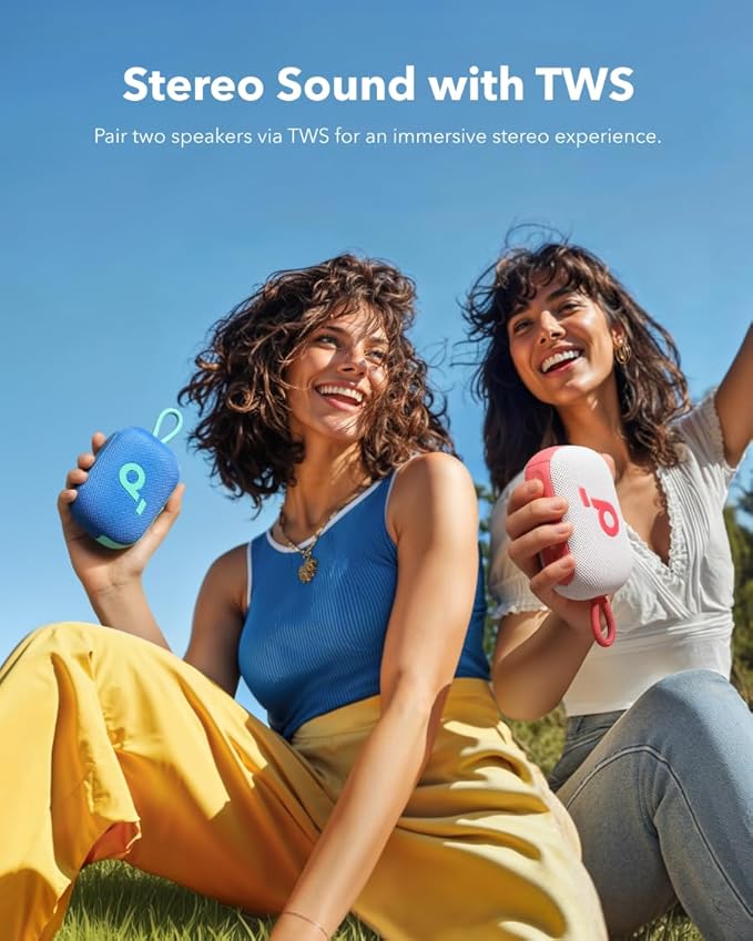 soundcore Select 4 Go Bluetooth Shower Speaker by Anker, IP67 Waterproof/Dustproof, Portable Wireless Speaker, 20H Playtime, Floatable, Powerful Sound, Electronics for Outdoors/Home/Office/Travel-Blue