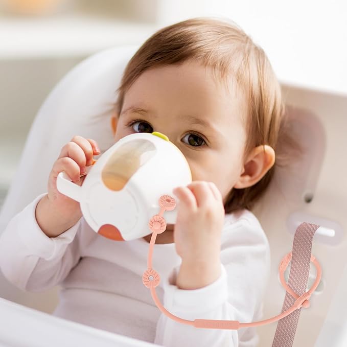 Toy Straps for Baby, Silicone Pacifier Clips, Silicone Adjustable Stretchable Pacifier Teether Straps for Strollers, High Chair, Cribs, Hanging Baskets, Car Seat, Shopping Trolley, BPA Free, 4 Pack