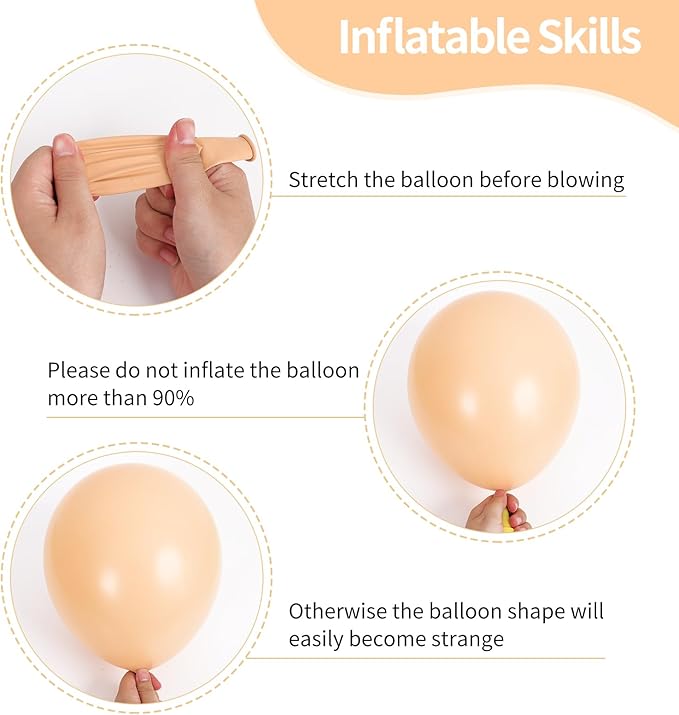 RUBFAC 129pcs Nude Balloons Different Sizes 18 12 10 5 Inch, Boho Beige Apricot Balloon Garland Arch Kit for Party Decoration Gender Reveal Graduation Wedding Anniversary Baby Shower Party Supplies