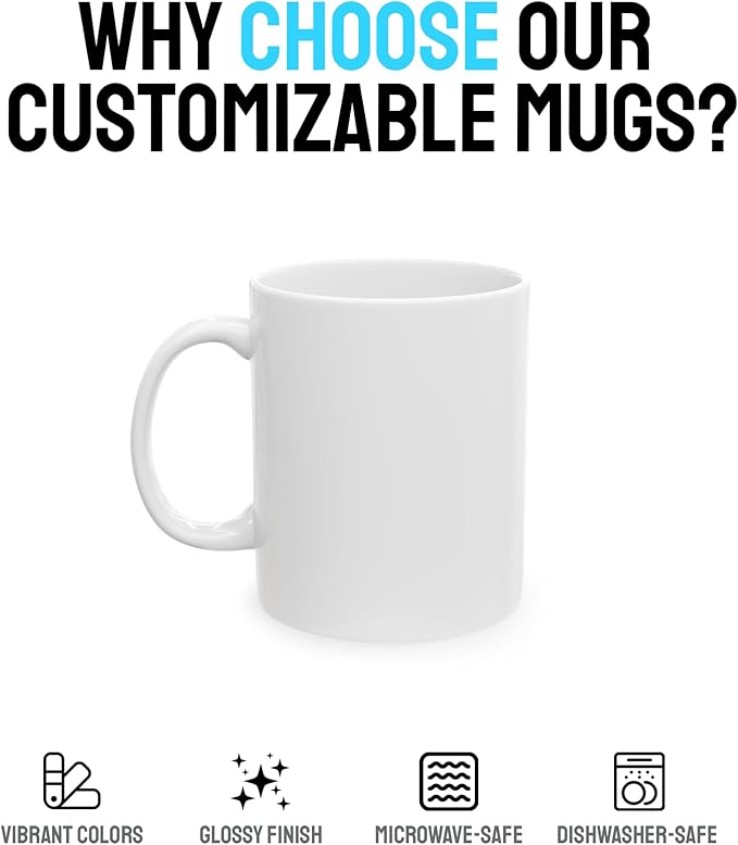 Personalized Coffee Mug – Custom Photo, Text, or Logo Ceramic Mug Tea Cup | Taza Personalizada with Picture or Message | Customized Gift Idea for Men & Women, Mom, Dad, Friends - White/Orange | 15oz