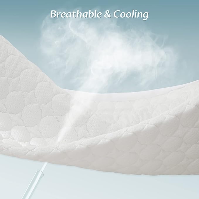 Twin Size Waterproof Mattress Protector Fitted Quilted Mattress Pad Cover with Deep Pocket Up to 15''