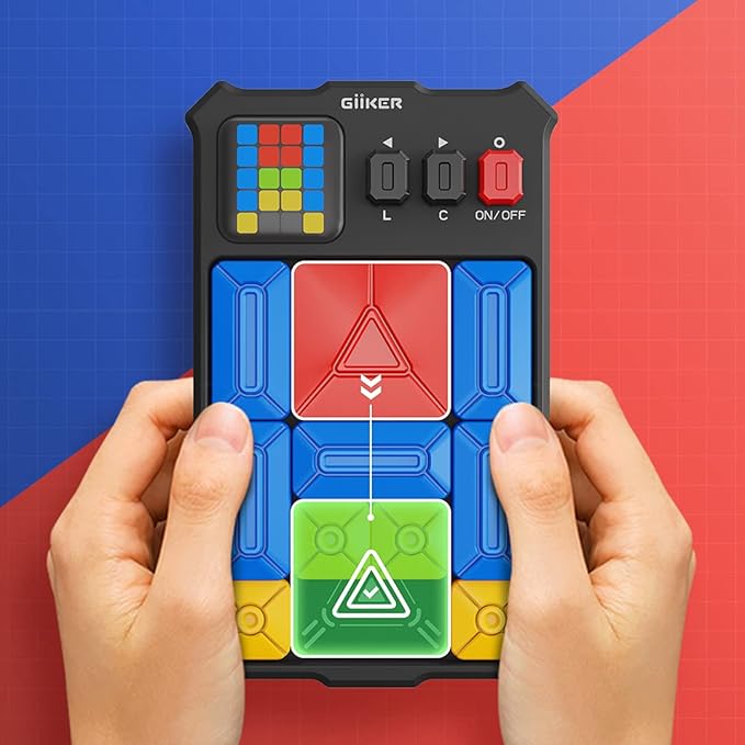 GiiKER Super Slide Puzzle Games, Original 500+ Challenges Brain Teaser Puzzle, Toys for Kids Teens, Travel Games Birthday Gifts Stocking Stuffers for Boys Girls, Activities for Road Trips