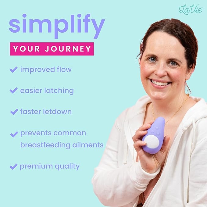 LaVie Warming Lactation Massager 3-in-1 Adjustable Heat + Vibration for Breastfeeding, Nursing, Pumping, Essential Support for Improved Milk Flow