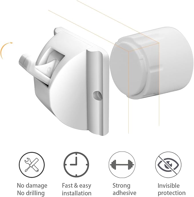 Magnetic Baby Proofing Cabinet Locks - Child Safety for Cabinets, Drawers & Cupboards - 16 Locks 3 Keys - No Drilling Easy Install by DOMILE