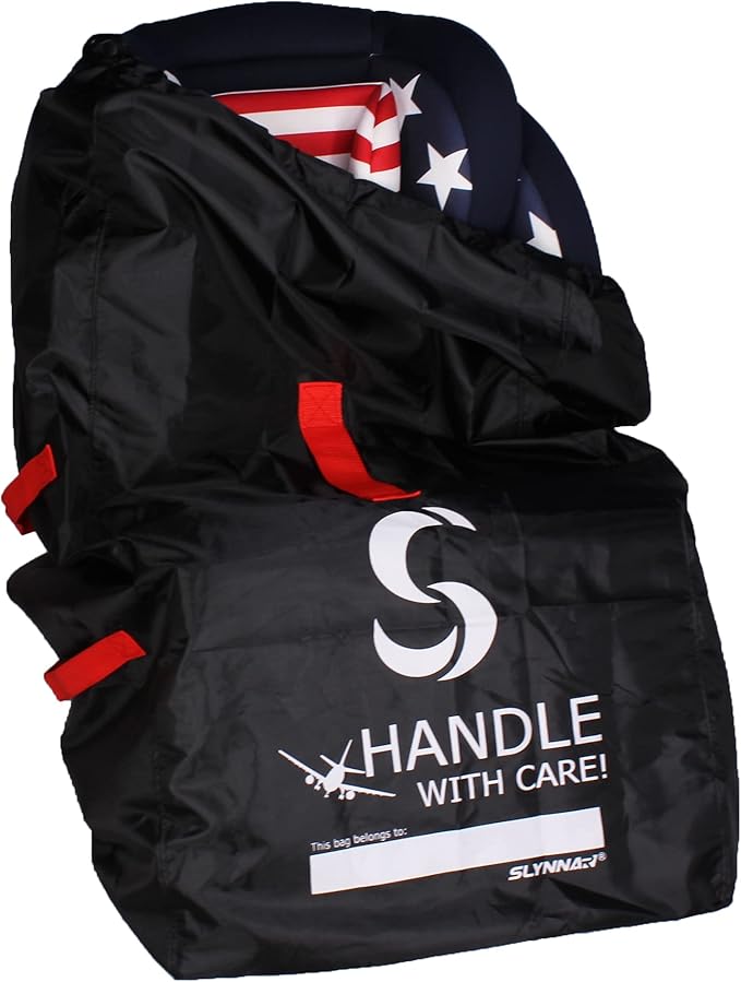 Car Seat Travel Bag for Airplane - Fits Convertible Car Seats, Infant carriers & Booster Seats, Black Upgrade