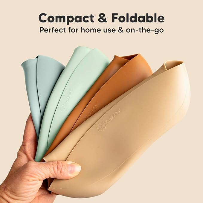 KeaBabies 2-Pack Silicone Baby Bibs for Eating - Sturdy Food-Grade Silicone Bibs for Babies Girl, Boy, Large Food Catcher, Clean & Put On Easily, Waterproof Toddler Feeding Essentials(Pastel Sky)