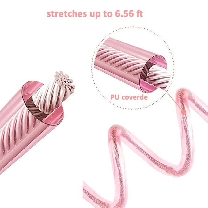 Socub Anti Lost Wrist Link with Key Lock for Kids, 6.56ft, 2 Pack, Pink and Blue