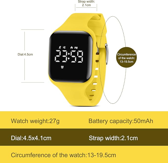 Kids Watches for Girls Boys Digital Sport Watch with Step Counter Pedometer Vibration Alarm Clock, No App Waterproof Fitness Tracker Kids Watch Boys Girls Teens Students Ages 5-16