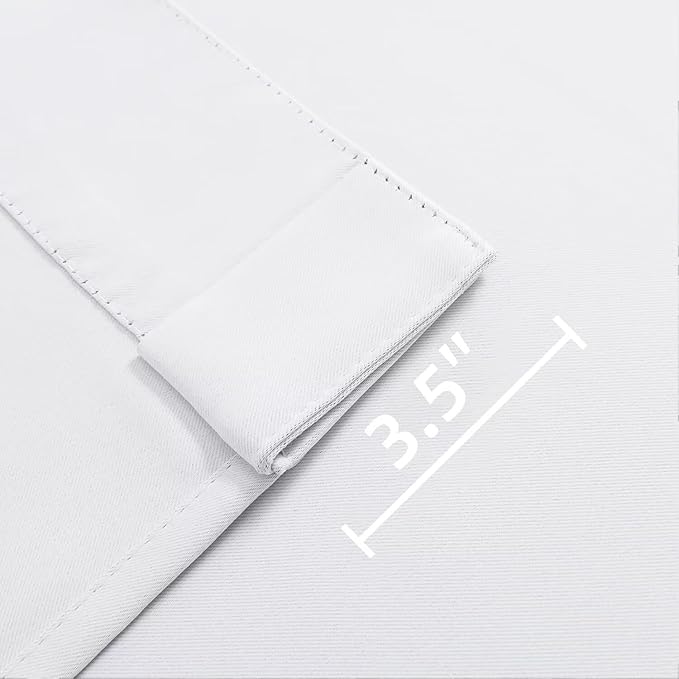 Joydeco 108 Inch 60% Blackout White Curtains 2 Panels, Elegant Semi Sheer Curtains for Bedroom,Thermal Insulated Black Out Drapes for Living Room,Rod Pocket Back Tab Drapes(W52 x L108 Inch,Pure White)