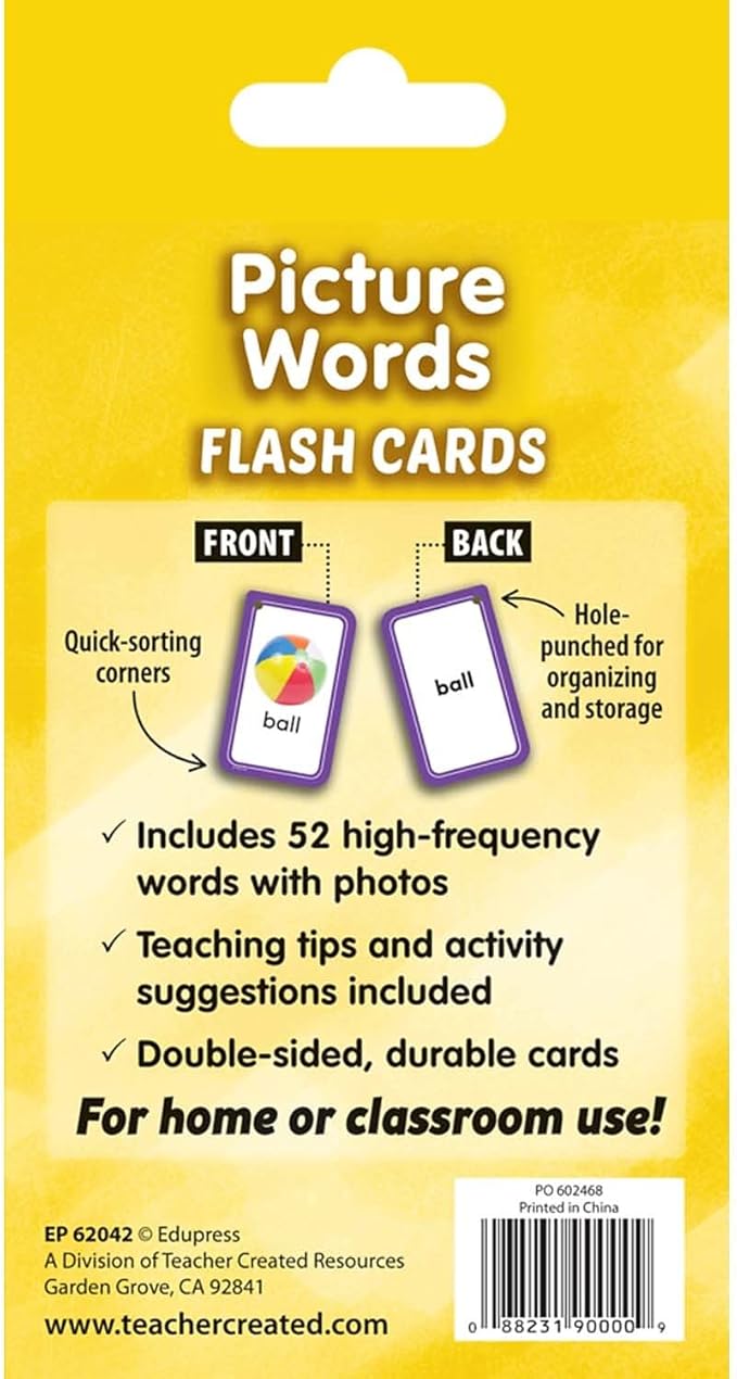 Teacher Created Resources Picture Words Flash Cards (EP62042) 3-1/8" x 5-1/8"