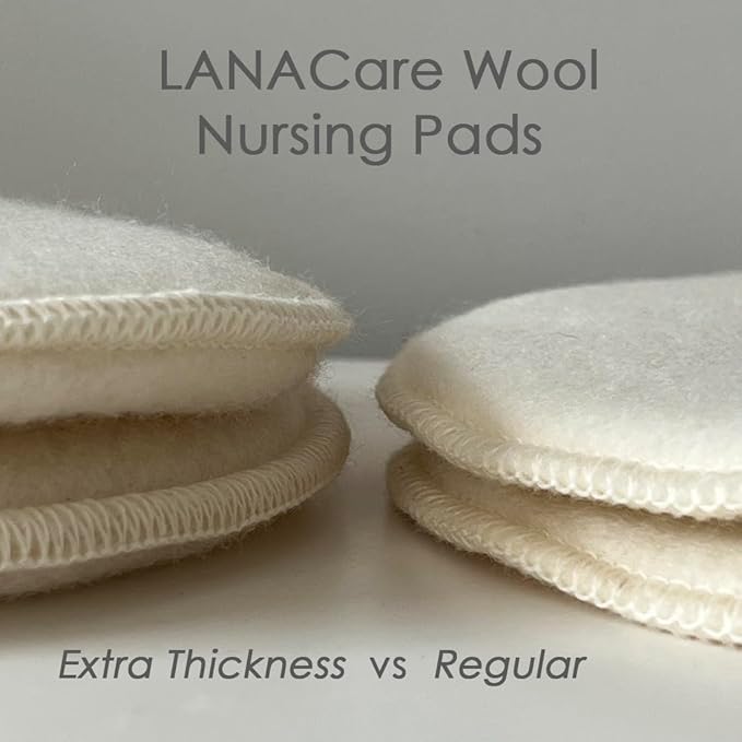 Soothingly Soft Merino Wool Nursing Pads, Style Softline, Extra Thickness, 7 in. Diameter