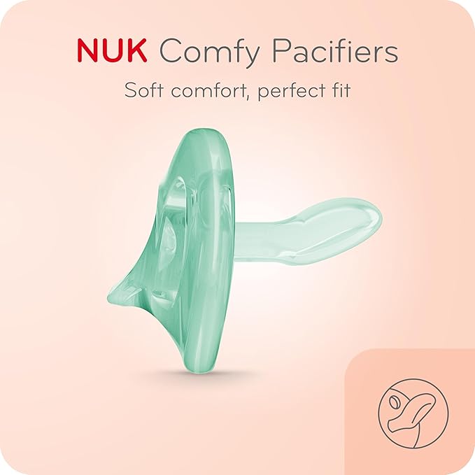 NUK Timeless Comfy Pacifier | 100% Silicone, One-Piece Design | BPA-Free, Gentle on Baby’s Skin | 5-Pack, for 6-18M