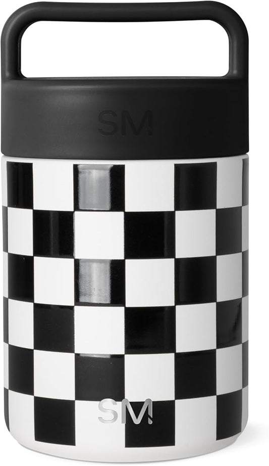 Simple Modern Food Jar for Hot Food | Stainless Steel Vacuum Insulated Leak Proof Lunch Storage for Smoothie Bowl, Soup, Oatmeal | Provision Collection | 12oz | Black and White Checkmate