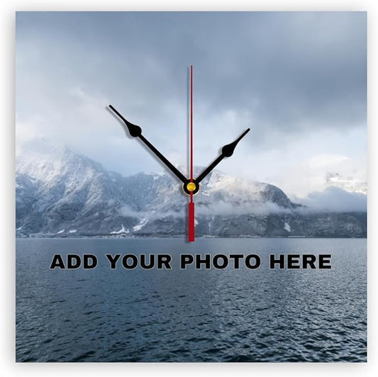 Generic Custom Wall Clock Personalized Wall Photo That PVC Customized Round Silent Clock for Living Room Wedding Friend Family Lover, 10inch-25cm