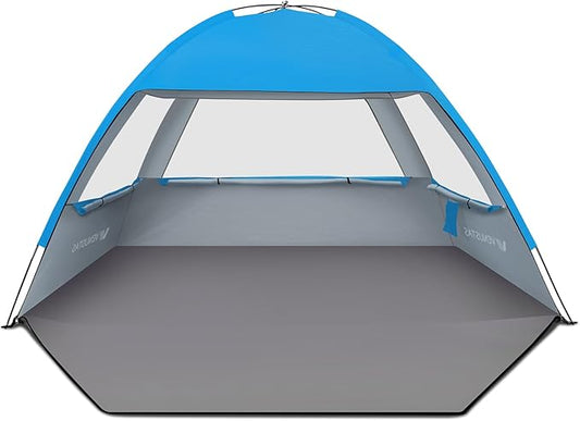 Venustas Beach Tent Sun Shelter for 3/4-5/6-7/8-10 Person, UPF 50+ UV Protection Beach Canopy, Lightweight and Easy Setup Cabana, Portable Shade Tent