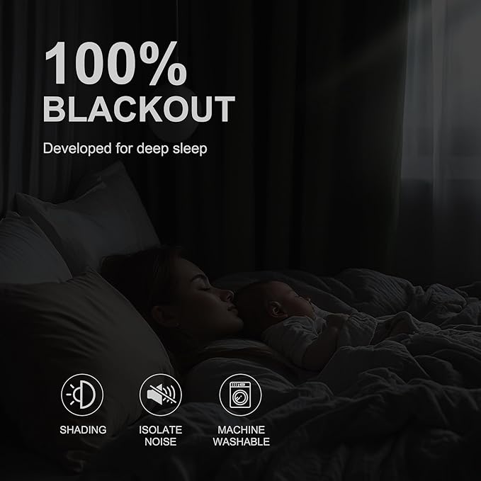 NICETOWN Grommet Blackout Curtains for Living Room Bedroom Window Panels, Thermal Insulated Soundproof Sliding Door Curtains for Patio Glass Door (W52 x L95 Inch, 2 Panels, Dark Mallard)