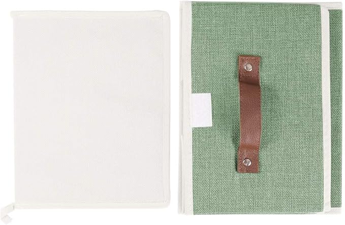 Lucky Monet Storage Bins Boxes with Lids 2 Pack Decorative Storage Boxes Collapsible Fabric Storage Basket Containers Lidded Storage Cube for Organizing Closet Home Office, 15"x 10"x 10" (Green)