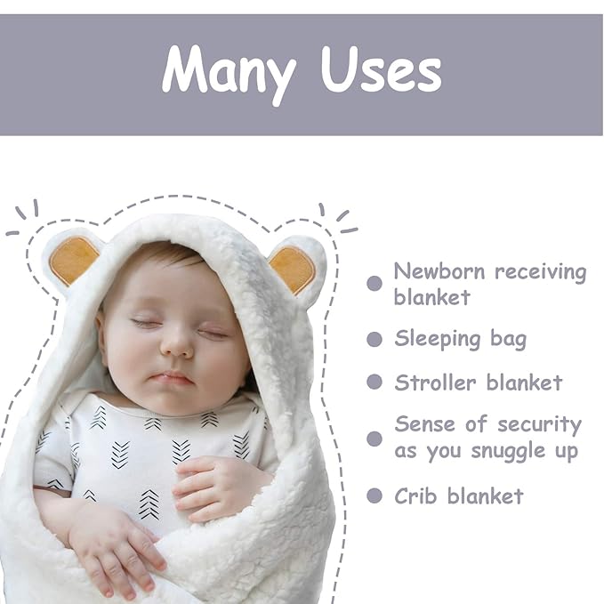 Jam Naturals-Cute Bear Organic Newborn Swaddle Wrap-Gender Neutral Soft Baby Blanket, Newborn Baby Registry Gift (Golden Brown, 0-3m)